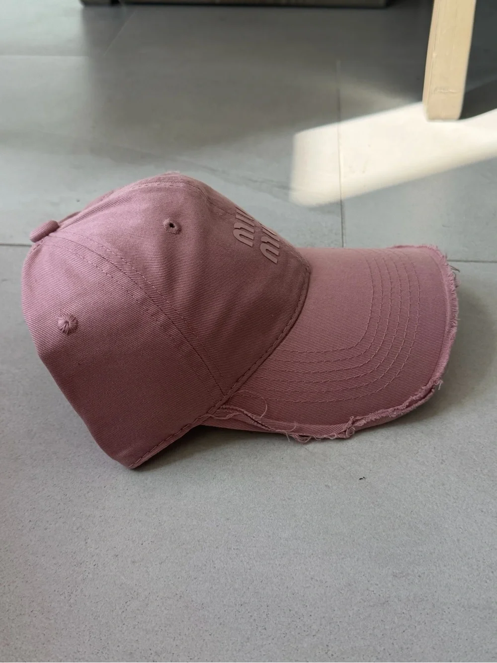 Designer Pink Distressed Logo Baseball Cap Adjustable Cotton Hat NWT Luxury